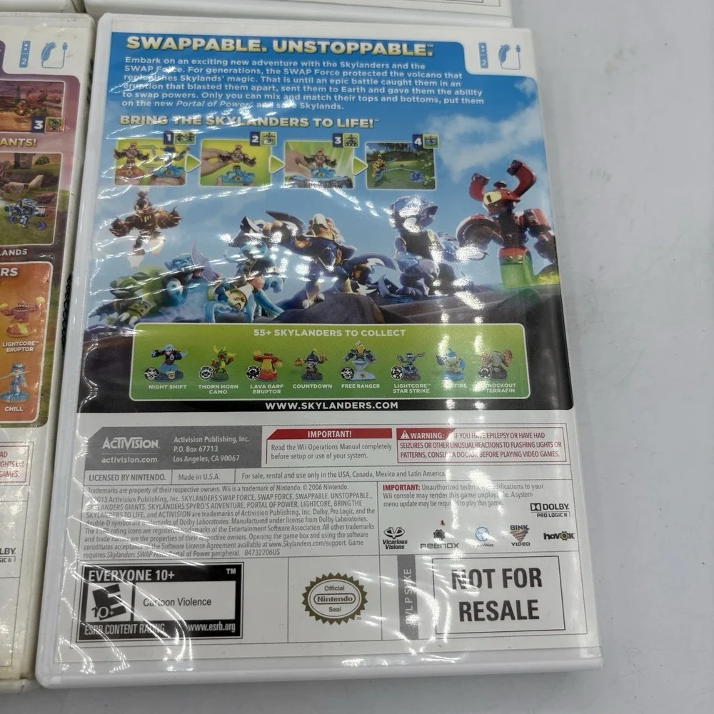 Nintendo Wii Games Skylanders Activision With Cases Lot‎ Of 4